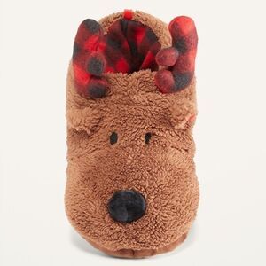 Old Navy Faux-Fur Reindeer Slippers For Kids Size 1-2